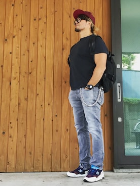 「CHESWICK（チェスウィック）のアイテム」を使った、棚橋弘至さん（メンズ・181cm）の夏コーディネート