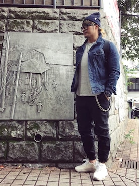 「Rivendell Mountain Works（リーベンデール マウンテン ワークス）のアイテム」を使った、棚橋弘至さん（メンズ・181cm）の秋コーディネート