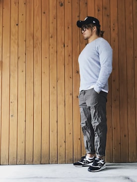 「A.P.C.（アーペーセー）のアイテム（スウェット）」を使った、棚橋弘至さん（メンズ・181cm）の春コーディネート