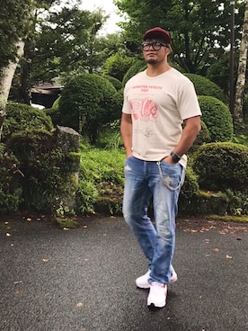 「CHESWICK（チェスウィック）のアイテム」を使った、棚橋弘至さん（メンズ・181cm）の夏コーディネート