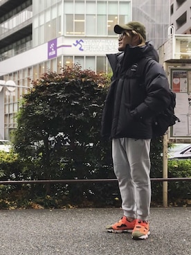 「SOPHNET.（ソフネット）のアイテム（ダウンジャケット/コート）」を使った、棚橋弘至さん（メンズ・181cm）の冬コーディネート