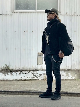 「FREE CITY（フリーシティ）のアイテム」を使った、棚橋弘至さん（メンズ・181cm）の冬コーディネート