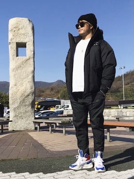 「SOPHNET.（ソフネット）のアイテム（ダウンジャケット/コート）」を使った、棚橋弘至さん（メンズ・181cm）の冬コーディネート