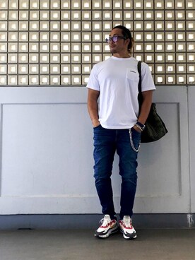 「Baurburのアイテム」を使った、棚橋弘至さん（メンズ・181cm）の夏コーディネート