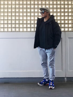 「SOPHNET.（ソフネット）のアイテム（ダウンジャケット/コート）」を使った、棚橋弘至さん（メンズ・181cm）の冬コーディネート