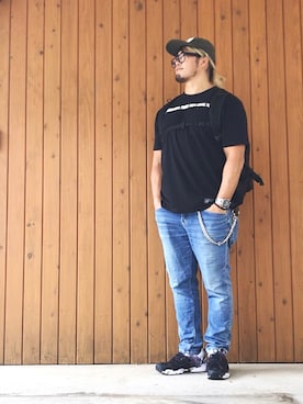 「FREE CITY（フリーシティ）のアイテム」を使った、棚橋弘至さん（メンズ・181cm）の春コーディネート