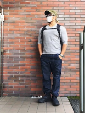 「and wander」｜棚橋弘至さん（メンズ・181cm）の夏コーディネート