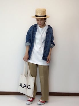 「Another Edition（アナザーエディション）のアイテム（デニムジャケット）」を使った、nanさん（レディース・155cm）の春コーディネート