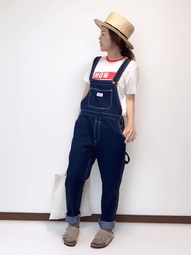 「くつした」｜「アイテム（オールインワン・サロペット）」を使った、nanさん（レディース・155cm）の夏コーディネート