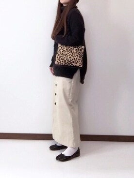 「白ソックス」｜nanさん（レディース・155cm）の冬コーディネート