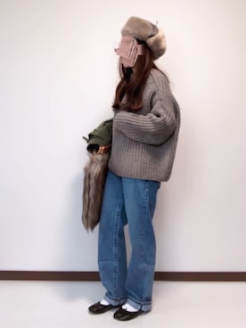 「白ソックス」｜nanさん（レディース・155cm）の冬コーディネート