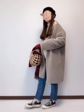「JOURNAL STANDARD relume（ジャーナルスタンダード　レリューム）のアイテム（ムートンコート）」を使った、nanさん（レディース・155cm）の冬コーディネート
