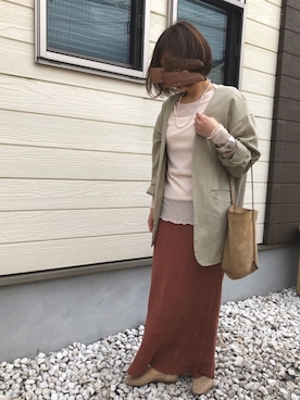 「透け感」｜「アイテム（その他アウター）」を使った、nanさん（レディース・155cm）の春コーディネート