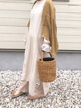 「シースルーワンピース」｜「アイテム（ジャケット/アウター）」を使った、nanさん（レディース・155cm）の春コーディネート
