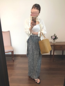 「ラップスカート」｜「アイテム（キャミソール）」を使った、nanさん（レディース・155cm）の夏コーディネート