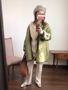 「シルバーシューズ」｜「アイテム（キャップ）」を使った、nanさん（レディース・155cm）の冬コーディネート