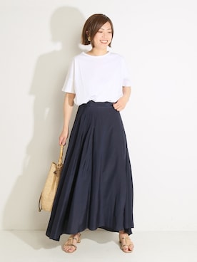 「アイテム（かごバッグ）」を使った、yukihoさん（レディース・162cm）の春コーディネート