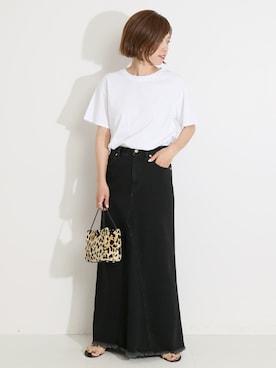 「アイテム（デニムスカート）」を使った、yukihoさん（レディース・162cm）の春コーディネート