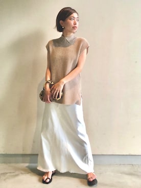 「アイテム（デニムスカート）」を使った、yukihoさん（レディース・162cm）の夏コーディネート