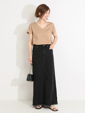 「アイテム（デニムスカート）」を使った、yukihoさん（レディース・162cm）の夏コーディネート