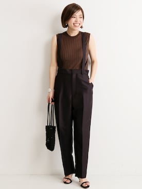 「アイテム（トップス、ブラウン系）」を使った、yukihoさん（レディース・162cm）の夏コーディネート