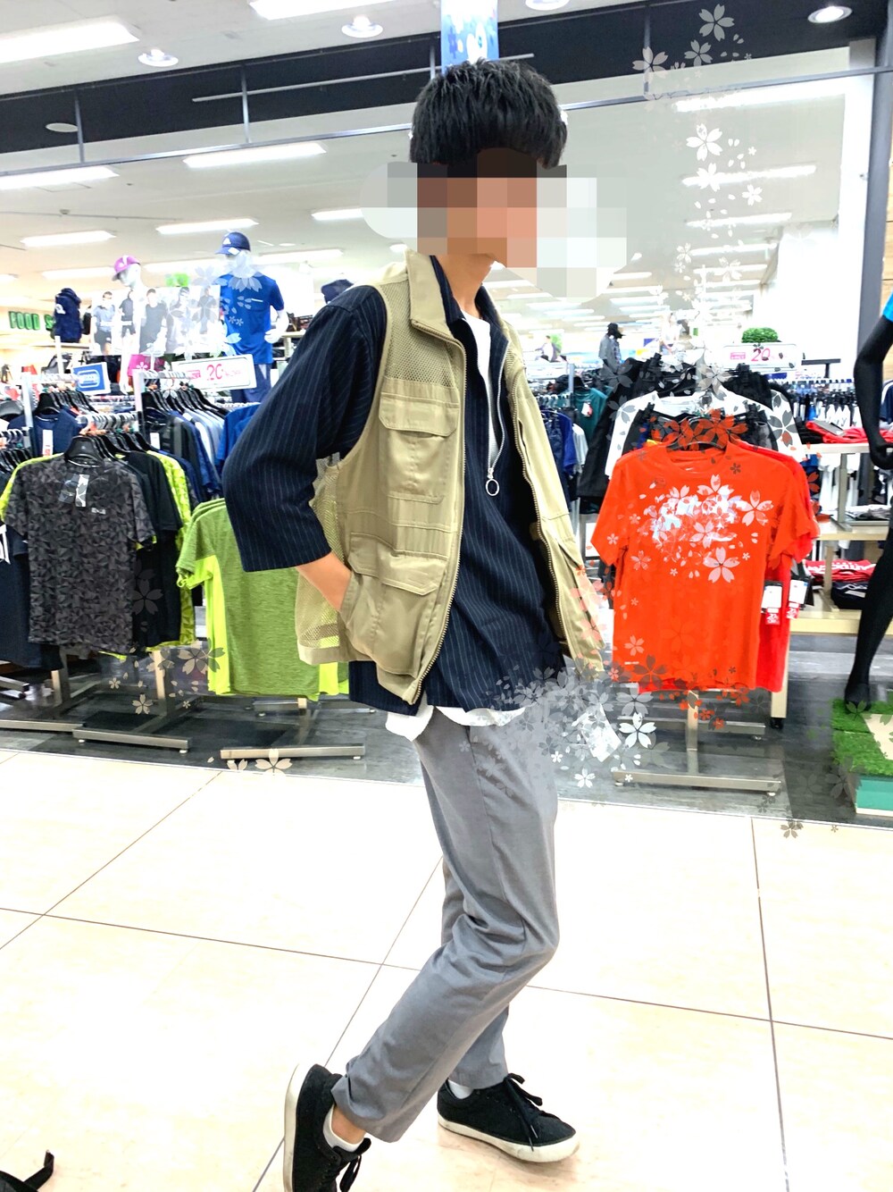 「おしゃれ男子」｜「RAGEBLUEのアイテム（シャツ/ブラウス、ブルー系）」を使った、腹痛さん（メンズ・175cm）の夏コーディネートの1枚目の写真
