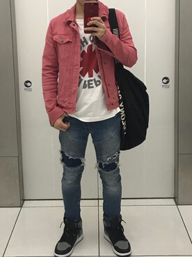 「バーバリー」｜「アイテム（ブルゾン）」を使った、凡人28号さん（メンズ・170cm）の春コーディネート