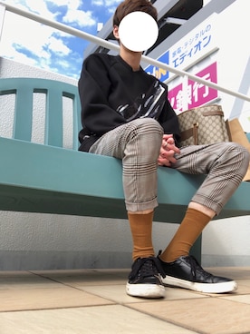 「DSQUARED2（ディースクエアード）のアイテム（スウェット）」を使った、タッキーさん（メンズ・175cm）の秋コーディネート