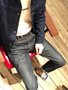 「Champion（チャンピオン）のアイテム（スニーカー）」を使った、タッキーさん（メンズ・175cm）の冬コーディネート