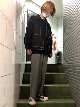 「Champion（チャンピオン）のアイテム（スニーカー）」を使った、タッキーさん（メンズ・175cm）の春コーディネート