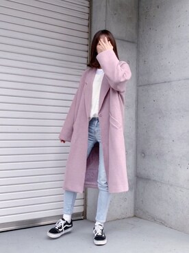 チェスターコート ピンク系 を使った 韓国ファッション のコーディネート一覧 Wear