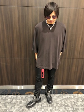 「Moonage Devilment（ムーンエイジデビルメント）のアイテム（ブーツ）」を使った、Yó$Hiさん（メンズ・169cm）の秋コーディネート