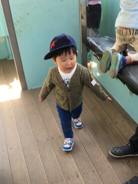 「HusHusH（ハッシュアッシュ）のアイテム（ジャケット/アウター）」を使った、なぽさん（キッズ・80cm）の春コーディネート