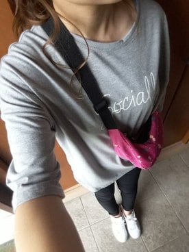 「NIKE（ナイキ）のアイテム（スニーカー、ホワイト系）」を使った、☆あーみー☆さん（レディース・156cm）の夏コーディネート