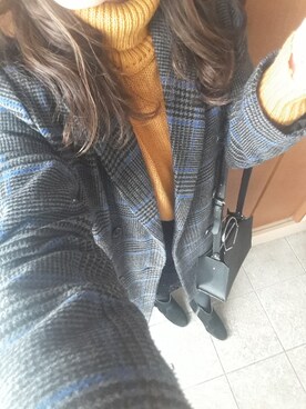 「RETRO GIRL（レトロガール）のアイテム（チェスターコート）」を使った、☆あーみー☆さん（レディース・156cm）の冬コーディネート