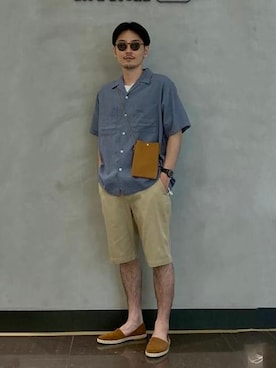 「B:MING by BEAMS（ビーミングバイビームス）のアイテム（スリッポン）」を使った、B:MING by BEAMS MENさん（メンズ・168cm）の夏コーディネート