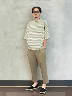 「B:MING by BEAMS（ビーミングバイビームス）のアイテム（スリッポン）」を使った、B:MING by BEAMS MENさん（メンズ・168cm）の夏コーディネート
