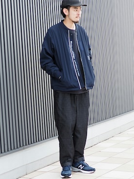 「NEWBALANCE」｜「アイテム（ブルゾン）」を使った、B:MING by BEAMS MENさん（メンズ・178cm）の秋コーディネート