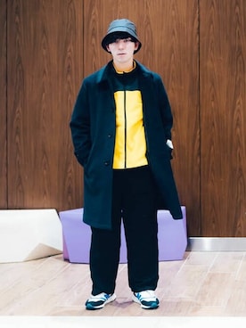 「ノースフェイス」｜「アイテム（ステンカラーコート）」を使った、B:MING by BEAMS MENさん（メンズ・170cm）の冬コーディネート