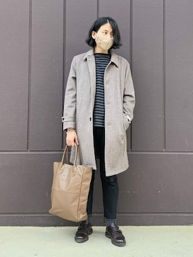 「orcival」｜「アイテム（ステンカラーコート）」を使った、B:MING by BEAMS MENさん（メンズ・176cm）の冬コーディネート
