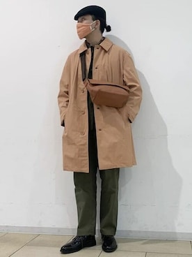 「バッグ」｜「アイテム（ステンカラーコート）」を使った、B:MING by BEAMS MENさん（メンズ・180cm）の冬コーディネート