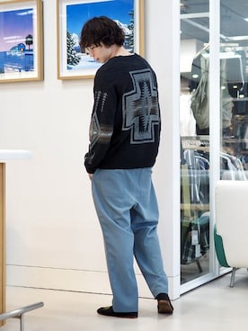 「B:MING by BEAMS（ビーミングバイビームス）のアイテム（スリッポン）」を使った、B:MING by BEAMS MENさん（メンズ・186cm）の春コーディネート