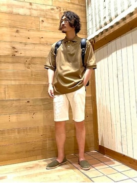 「アイテム（ポロシャツ、ブラウン系）」を使った、B:MING by BEAMS MENさん（メンズ・170cm）の夏コーディネート