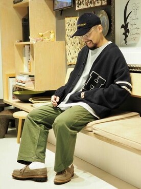 SKOOKUM x B:MING by BEAMS / 別注 レタードカーディガンを使っ