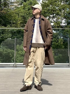 「BEAMS」｜「アイテム（ステンカラーコート）」を使った、B:MING by BEAMS MENさん（メンズ・173cm）の冬コーディネート