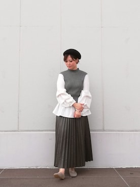 「prose verse（プロズヴェール）のアイテム（ハンチング/ベレー帽）」を使った、AKIさん（レディース・160cm）の秋コーディネート