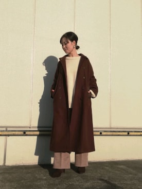 「ステッチ」｜「アイテム（その他アウター）」を使った、AKIさん（レディース・160cm）の冬コーディネート