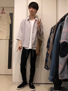 「tk.TAKEO KIKUCHI（ティーケータケオキクチ）のアイテム（その他アウター）」を使った、sognoさん（メンズ・172cm）の春コーディネート