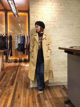 「アニマル」｜「アイテム（トレンチコート）」を使った、つぼねさん（レディース・153cm）の秋コーディネート