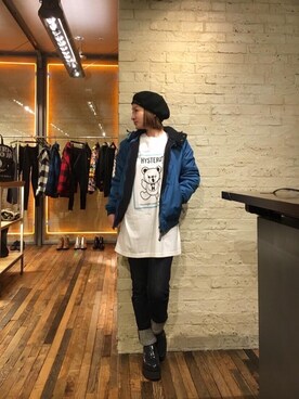 「アニマル」｜「アイテム（ブルゾン）」を使った、つぼねさん（レディース・153cm）の冬コーディネート